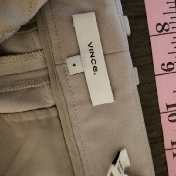Vince Crepe Tailored Straight-Leg Pant NWT Tan Size 4 Loose threads - Picture 8 of 14